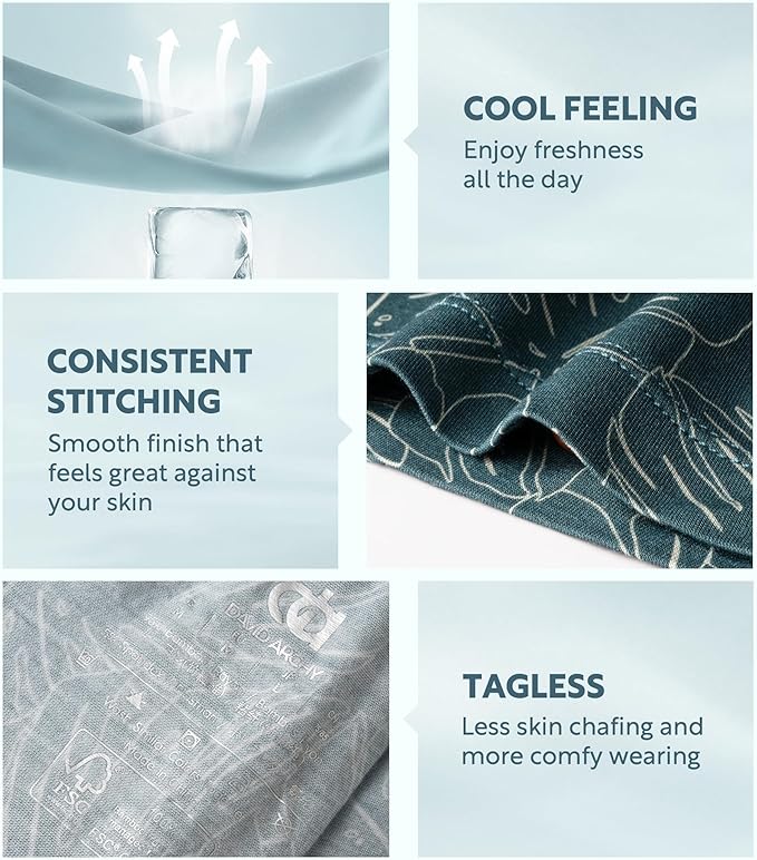 DAVID ARCHY Mens Underwear Bamboo Rayon Boxers for Men Breathable and Cool Men's Boxer Shorts with Button Fly 3 or 5 Pack