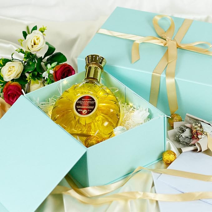 MOYEUPAC Tiffanys Blue Gift Box,9" X 7" X 4" with Lids for Presents Magnetic Closure Gift Packaging for Christmas, Halloween, Birthday and Various Holidays, Tiffanys Blue