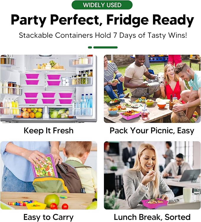 50 Pack Meal Prep Containers with Lids 38oz - BPA-Free, Reusable, Leakproof Food Storage Containers - Microwave/Dishwasher/Freezer Safe, To Go Take Out Plastic Food Storage Pans(Purple)