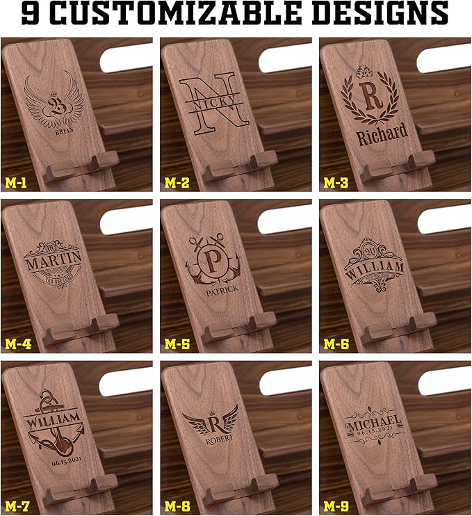 Phone Docking Station For Men Him - Handmade Unique Nightstand Organizer For His Accessories - Personalized Gift Ideas for Dad, Grandpa, Husband, Boyfriend on Father's Day, Birthday, Anniversary