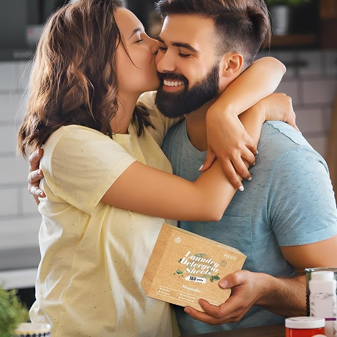 Poesie Laundry Detergent Sheets Magnolia Scent 3 Pack 480 Strips Liquid Less Effective Cleaning Zero Waste for All Washing Machine Traveling Dorm Life Save Space