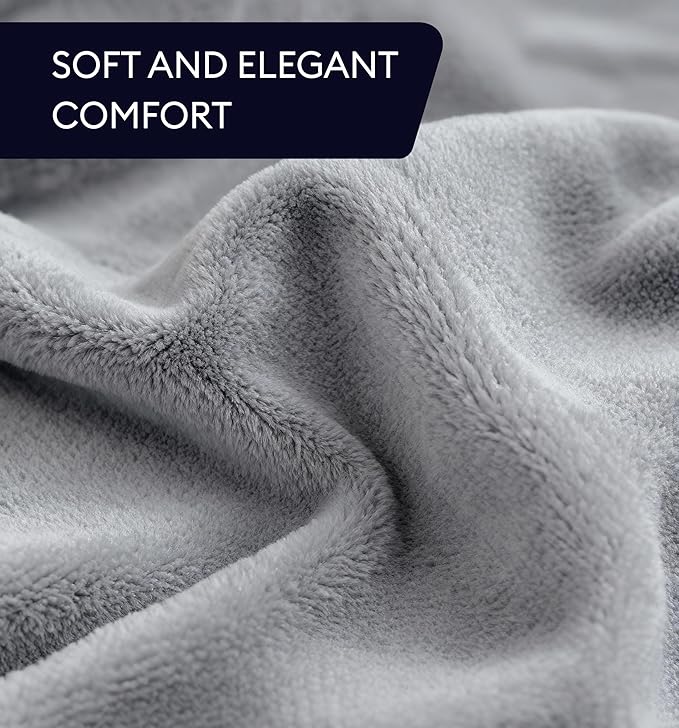 GENIANI Heated Blanket Electric Throw 50"x60" – Safe Electric Heating Blanket with Auto Shut-Off & Overheat Protection, 10 Heat Settings, Washable Heated Throw for Couch, Bed, Office & Dorm