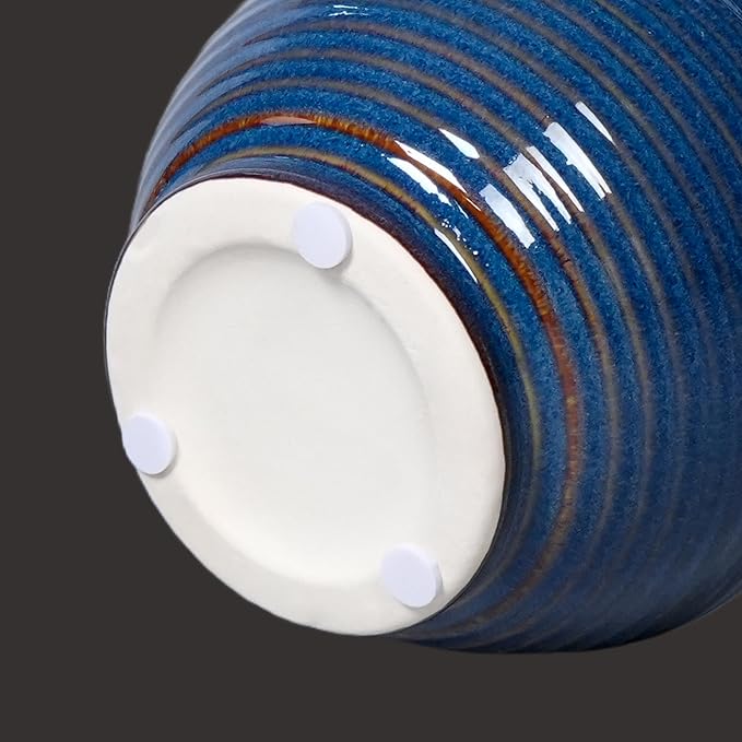 Sunddo Blue Ceramic Flower Vase, 6 Inch Small Modern Vase, Decorative Vases for Home Decor, Farmhouse Decor, Centerpieces, Entryway Living Room Dining Table Kitchen Decor