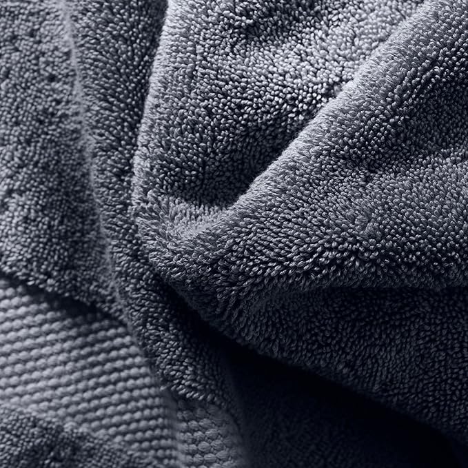 BOLL & BRANCH Plush Bath Towel Set - Mineral - 6 Piece - Includes 2 Bath Towels, 2 Hand Towels & 2 Washcloths - 100% Organic Cotton - Ultra Soft & Luxurious - Quick Absorbing