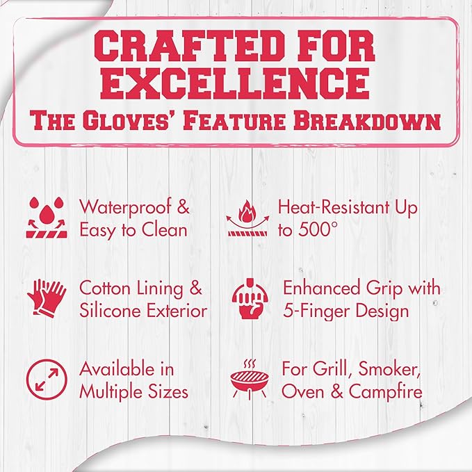 KITCHEN PERFECTION S Silicone Smoker Oven Gloves for Women -Extreme Heat Resistant BBQ Gloves -Handle Hot Food Right on Your Grill Fryer |Waterproof Oven Mitts for Cooking |Superior Set+3 Bonuses