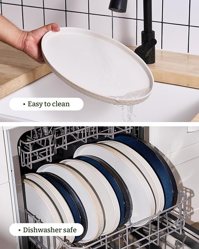 famiware Serving Platter, 16/14.6/12.9 Inch Serving Dishes for Entertaining, Party Serving Trays for Food, Buffet Oval Platters for Food, Large Plates for Bread Turkey Cheese Appetizer, Matte White