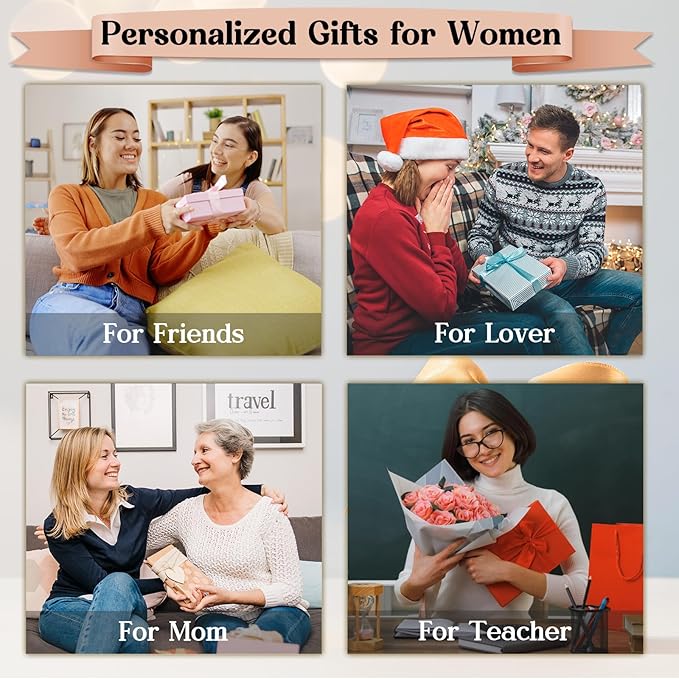 Initial Canvas Tote Bag & Makeup Bag for Women Teacher Bridesmaids,Personalized Present for Wedding, Birthday, Beach