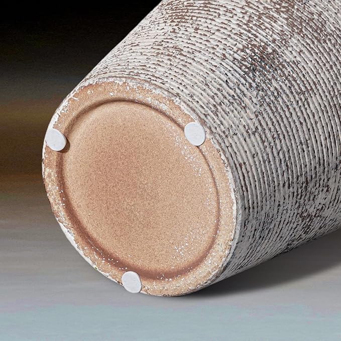 Terracotta Vase, Rustic Farmhouse Vase, Large Ceramic Vases for Centerpieces, Farmhouse Decor for Living Room, Shelf, Entryway, Room Decor, 11 inch