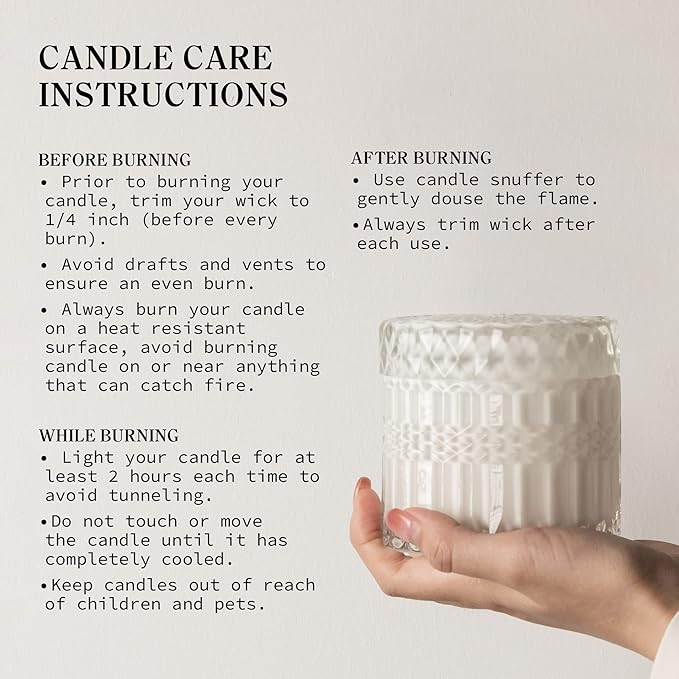 Hidden Label Coconut Lime Verbena Scented Soy Candles, Crackling Wood Wick, Muse Collection 7.4oz Glass Jar Decorative Candles, Gifts for Women