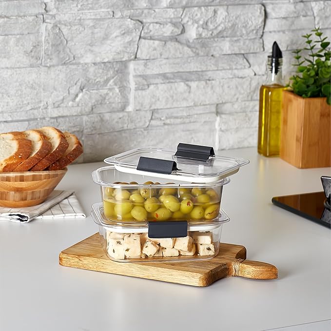 HEFA Food Storage Containers, Meal Prep Containers, Lunch Box with Airtight Lids, Kitchen Organizers and Storage for Leftovers (Crystal, 3 Pack)