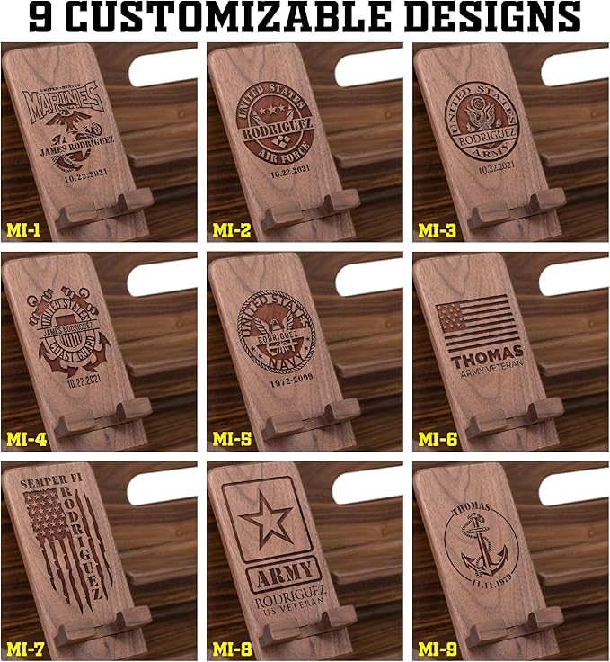 Military Gifts for Veterans Day Personalized Docking Station - Unique Nightstand Organizer Present for Soldiers in Navy, Air Force, Army, Coast Guard, Marineman - Thank You Military, Military Dad Gift