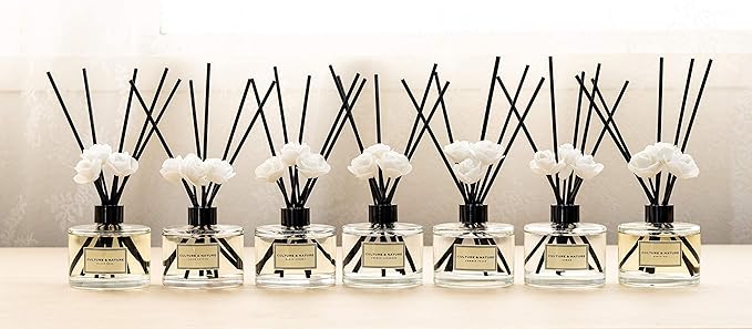 CULTURE & NATURE Reed Diffuser Set 6.7oz (200ml) Eucalyptus Pine Scented Diffuser with Sticks Home Fragrance Reed Diffuser for Bathroom Shelf Decor