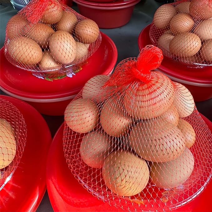 uxcell 100PCS Reusable Mesh Produce Bags, 23.6 Inches Egg Hatching Bags Washable Breathable Fruit Net Stretchable Mesh Netting Storage for Seafood Vegetable Onion Grocery Shopping, Green