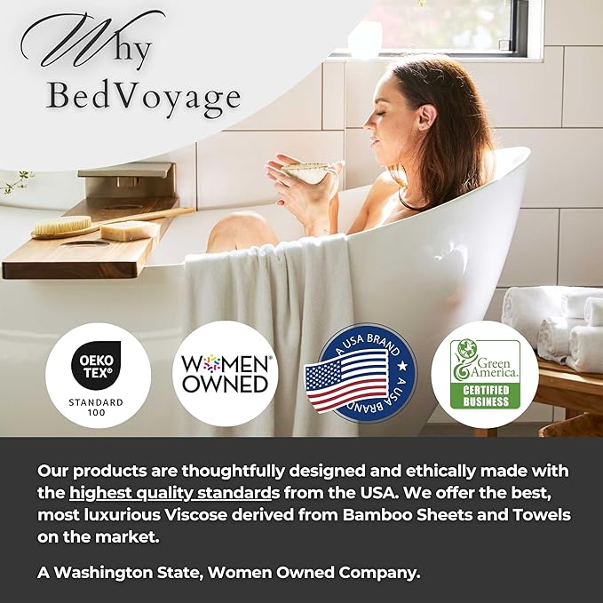 BedVoyage Luxury Bath Towels Set of 6 - Ultra Soft Plush Bathroom Towel Set - Highly Absorbent Viscose from Bamboo Bath Towels Ultra Soft - Spa Towel for Body - Seaglass