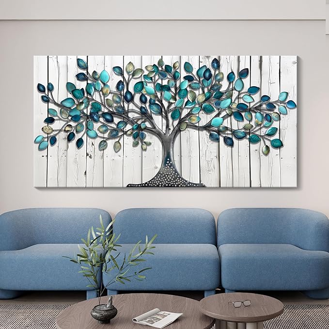 CHATYOUNG Large Canvas Wall Art - Tenacious Tree of Life Wall Pictures Farmhouse Style Artwork for Living Room Bedroom Dining Room Office Kitchen Home Decor 58"x29"