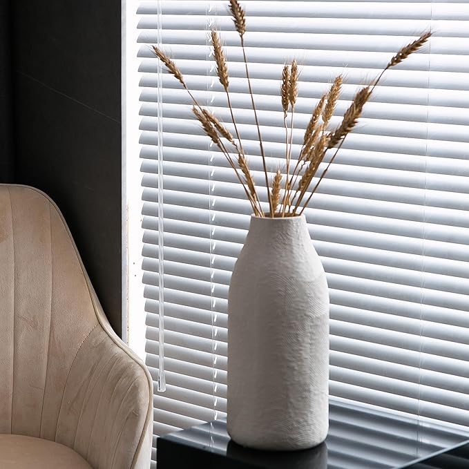 Large Textured Vase, Boho Ceramic Vase for Modern Farmhouse Home Decor, Pottery Vases for Flowers, Pampas Grass, Rustic Decorative Vase, Clay Vase Centerpieces for Dining Table