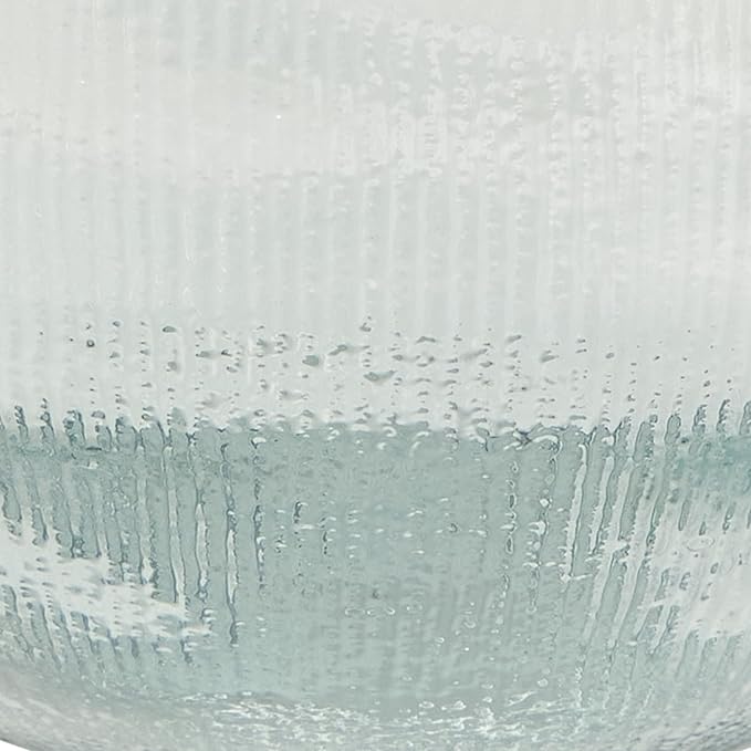 Deco 79 Recycled Glass Handmade Decorative Vase Ribbed Spanish Bottle Centerpiece Vase, Flower Vase for Home Decoration 13" x 13" x 17", Clear