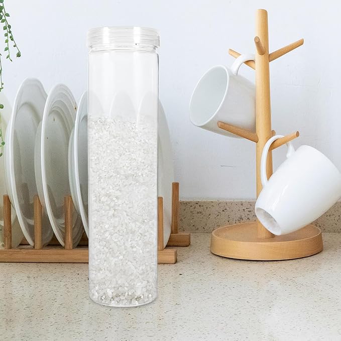 Angoily 3Pcs Transparent PET Round Kitchen Canisters with Sealing Lids Food Storage Containers for Grain Pasta Flour Cereal Food Storage Organization