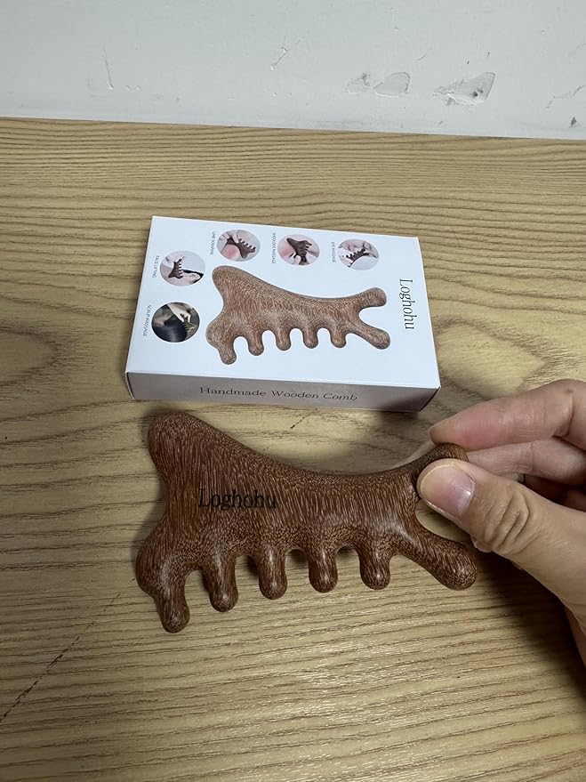 Hair Comb, Wooden Hair Comb Handmade Sandalwood Massager Comb for Men and Women, Long Hair and Short Hair