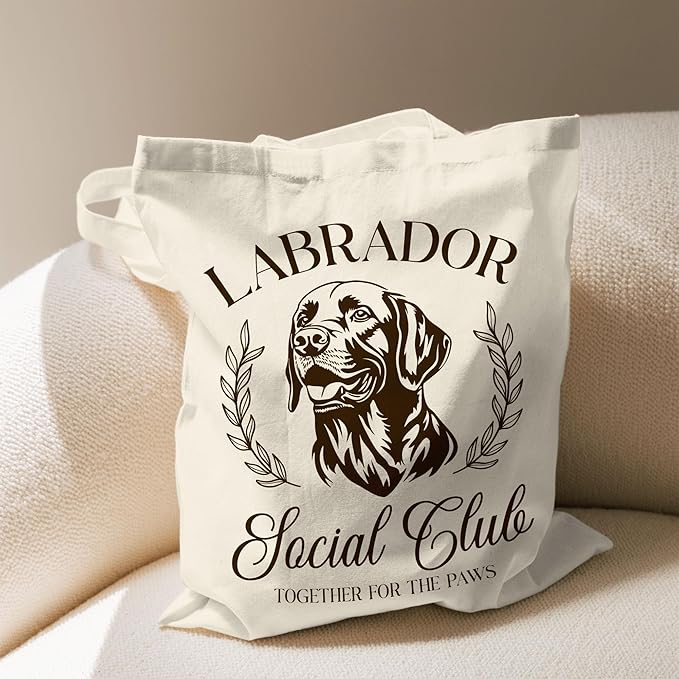 Dog Social Club Canvas Tote Bag, Travel & Daily Use, 16x14 Inch