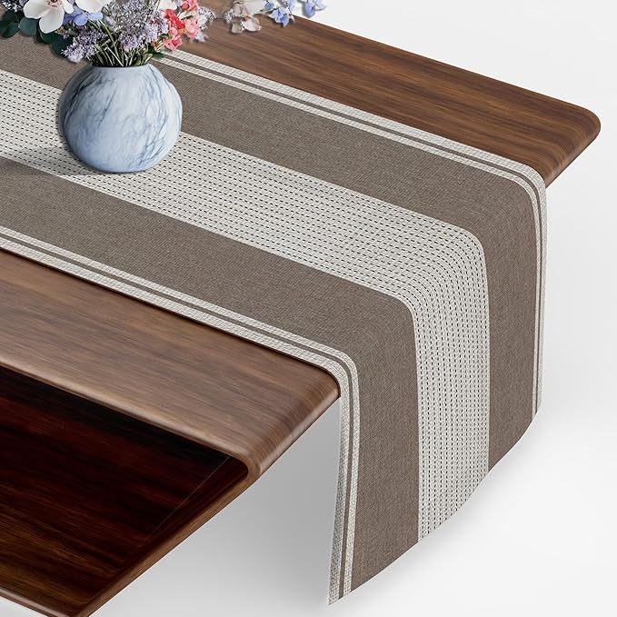 Rustic Linen Table Runner, Farmhouse Runners 13x72 Inches Long for Dining Tables Decor, Cottagecore Style, Party and Home Decoration