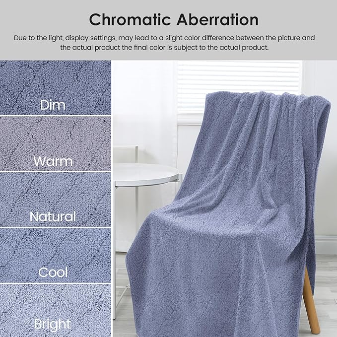 JML Microfiber Bath Towels, Ultra Soft, Super Absorbent, Fast Drying, No Fading, Large Body Towel Set for Shower, Gym, Suana, Sport, Travel, Fitness, SPA,Yoga (Coral Fleece Blue, 30 in x 60 in)