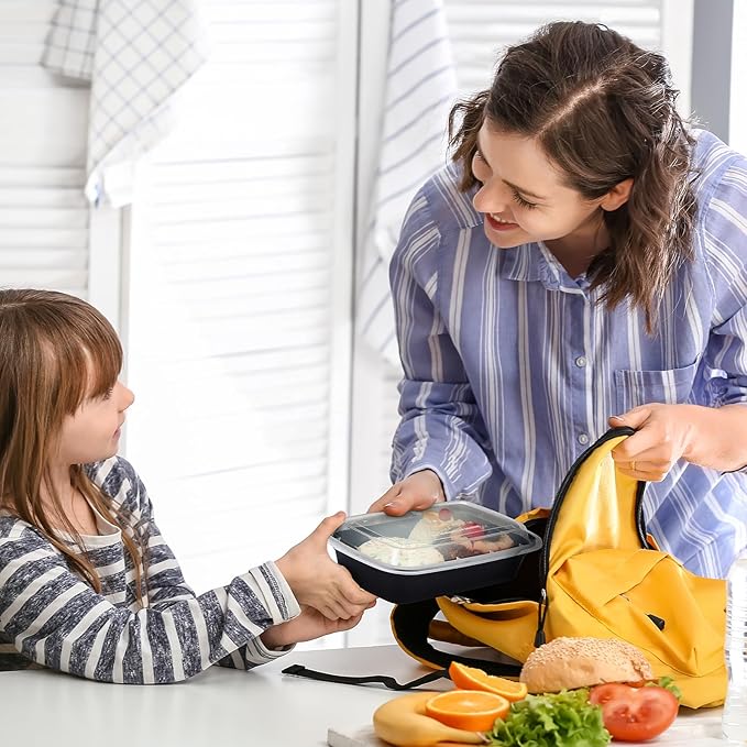 Glotoch 32oz Meal Prep Containers, 10 Pack (20-Piece) Reusable Food Prep Containers with Lids Microwave, Freezer, Dishwasher Safe Leakproof Durable Plastic Food Storage Bento Box To Go Take Out