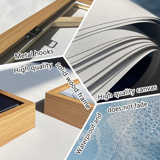 yiijeah Modern Wall Art - Landscape Wall Decor Living Room Bedroom Purple Tree Mountains and Rivers Printings Extra Large Canvas Picture Framed Artwork for Walls Relaxed Office Home Decoration