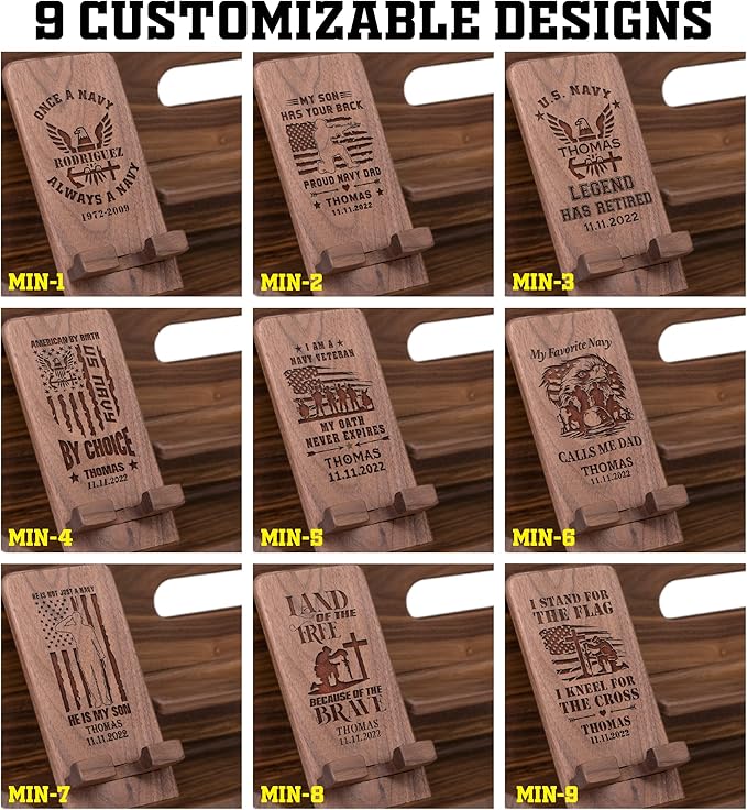 Navy Gifts for Men Personalized Docking Station - Unique Nightstand Organizer Present for Soldiers in Military Navy - Thank You US Navy Gifts, Navy Veterans Day Gifts, Christmas Gifts for US Navy