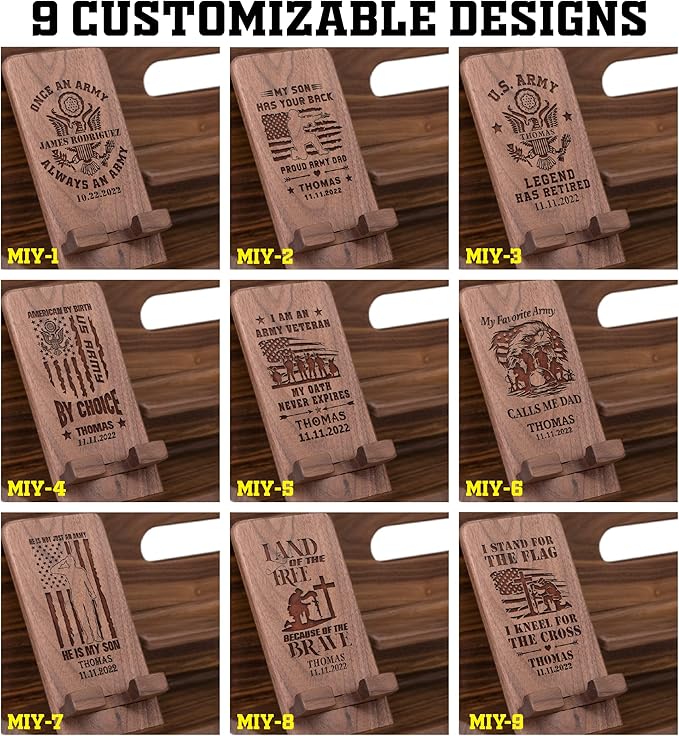 Army Gifts for Men Personalized Docking Station - Unique Nightstand Organizer Present for Soldiers in Military US Army - Thank You Military Gifts, Army Veterans Day Gifts, Christmas Gifts for US Army