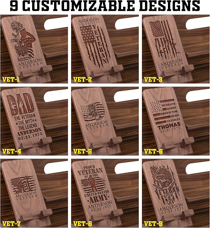 Personalized Veterans Day Gifts Nightstand Organizer for Veteran - Unique Docking Station for Soldiers in Navy, Air Force, Army, Coast Guard, Marineman - Thank You Veterans Gifts, Military Gift