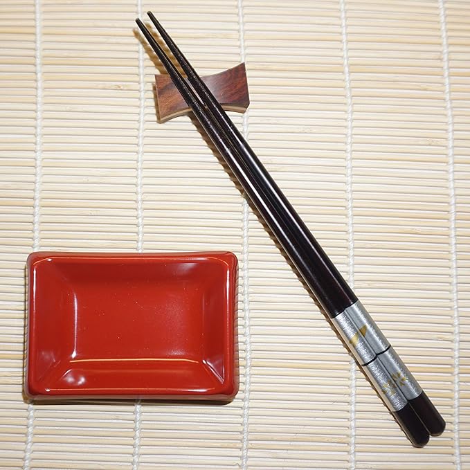 JapanBargain 4508x10, Bamboo Chopsticks Reusable Japanese Chinese Korean Wood Chop Sticks Hair Sticks 5 Pair Gift Boxed Set Dishwasher Safe, 9 inch, Brown, Sakura Cherry Blossom, Set of 10