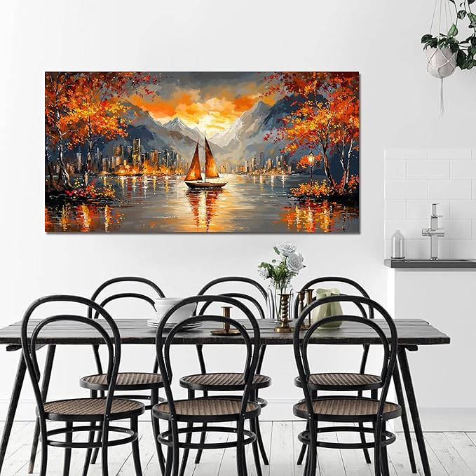 Canvas Wall Art Decor Wall Art Picture for Living Room Canvas Art Wall Decor Modern Landscape Wall Art Prints Botanical Coastal Wall Art Decorations City Artwork for Walls Office Home Decor 20" X 40"