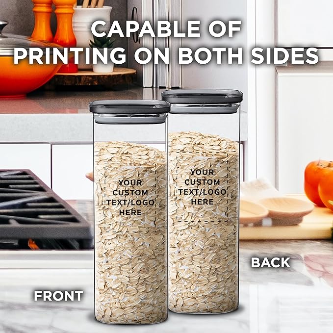 DISCOUNT PROMOS Custom Meridian 71 oz. Glass Storage Jars Set of 24, Personalized Bulk Pack - Durable Kitchen Organization, Home Decor Essentials, Food Storage Solutions - Clear