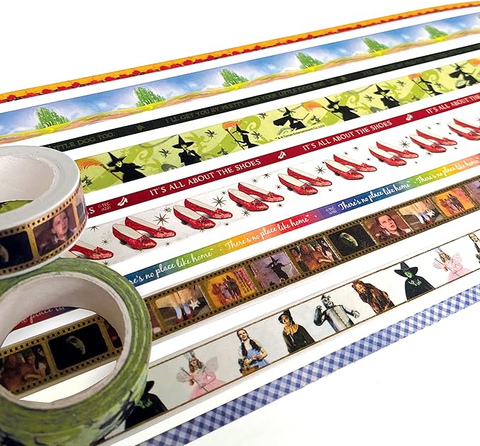 Paper House Productions Wizard of Oz Foil Accent 10 Piece Washi Tape Pack with 5 15mm Rolls and 5 5mm Rolls
