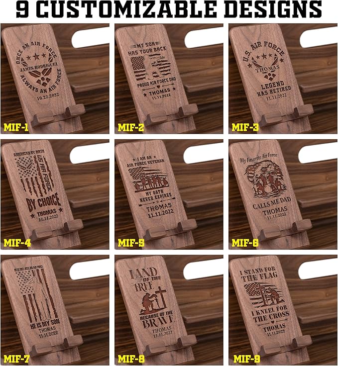 Air Force Gifts for Veterans Day Personalized Docking Station - Unique Nightstand Organizer Present for Soldiers in Military Air Force - Thank You Airforce Gifts, Veteran Air Force Christmas Gifts