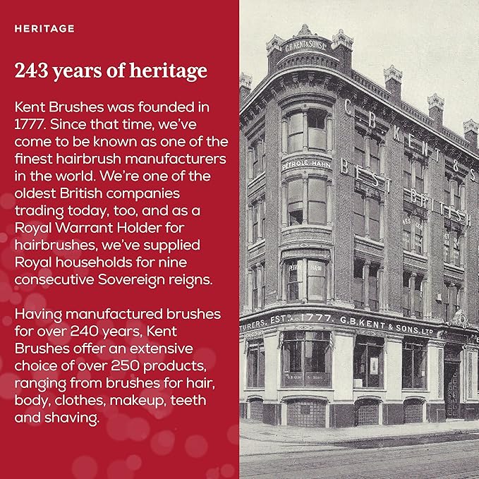 Kent MG2 Boar Bristle Hair Brush for Men, Military Brush with Natural Boar Bristles for Mens Grooming for All Hair Types, 360 Wave Brush Travel side for beard and mustache