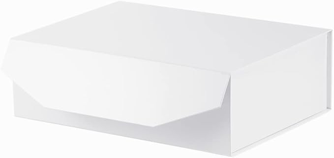 1Pcs 13x9x4 Inches White Gift Boxes with Lids for Presents Magnetic gift box large Gift Box for Bridesmaid Proposal，Groomsman (Glossy White)