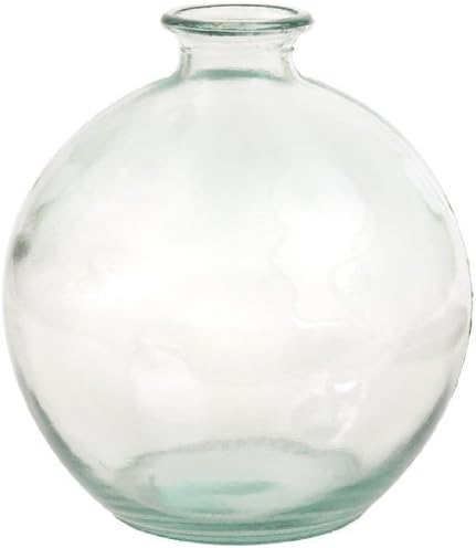Couronne Company Ball Recycled Glass Vase, G5464, 6.75 Inches Tall, 66 Ounce Capacity, Clear, 1 Piece