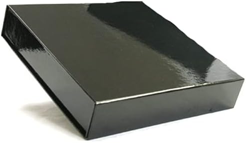 2 Pack Black Hard Gift Box with Magnetic Closure Lid 7" x 5" x 1.6" Rectangle Boxes For Gifts With Black Glossy Finish (Black, 2 Boxes)