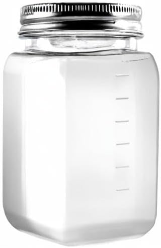 novelinks 16 oz Clear Plastic Jars with Screw-On Lids - BPA-Free Refillable Storage Containers for Slime, Food, Crafts, Kitchen & Household Use (10 Pack,Silver)