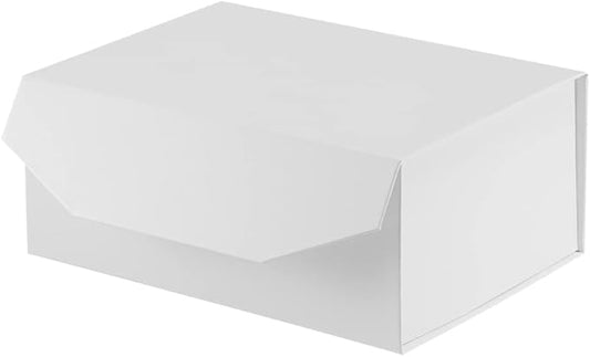1PCS White Gift Box 9.5x7x4 Inches, Sturdy Gift Box with Lid for Gift Packaging, Foldable Magnetic Closure Storage Boxes, Bridesmaid proposal box, Rectangle Collapsible Box