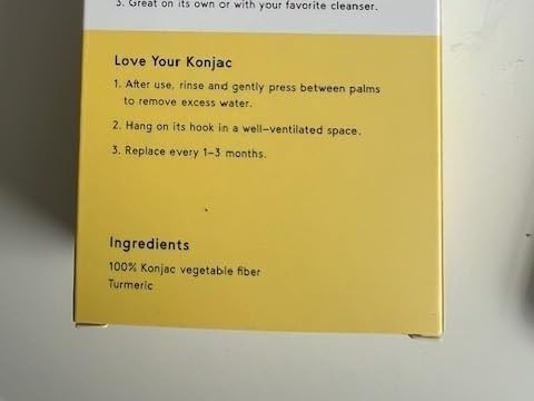 Pure SOL. Konjac Exfoliating Bath Sponge - Turmeric Exfoliating Sponge – Konjac Sponge for Brightening - Deep Cleansing, Clean Pores, Remove Impurities - 100% Natural and Good for All Skin Types