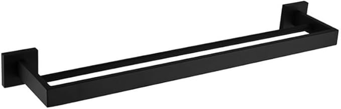 SUYA 24 Inch Double Towel Bar for Bathroom Wall, SUS304 Stainless Steel Towel Rack for Bathroom & Kitchen,Modern Bathroom Towel Hanger for Home Decor,2-Tier Wall Mounted Towel Rod in Matte Black