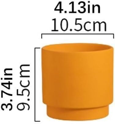 Planting Pot Round Ceramic Flower Pots, Flower Pots with Drainage Holes Indoor Plant Pot