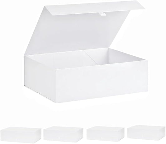 Extra Large White Gift Box 5 Pack 16.5x14x5.5 Inches,Gift Boxs for Presents with Lid Magnetic Closure Collapsible,Bridesmaid Proposal Box,Birthday, Christmas,for Clothes and Large Gifts