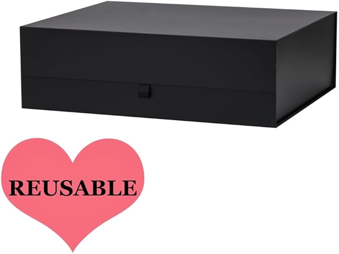 Extra Large Black Gift Box 19x16x6 Inches,Gift Boxs for Presents with Lid Magnetic Closure Collapsible,Groomsman Proposal Box,Birthday, Christmas,for Clothes and Large Gifts