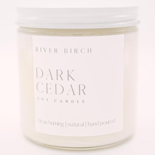 River Birch Candles Eucalyptus & Cedar Scented Candle | Premium, All-Natural, Non-Toxic, Soy Candles | 16oz 90 Hr Burn Time | Cozy Relaxing Gifts for Home
