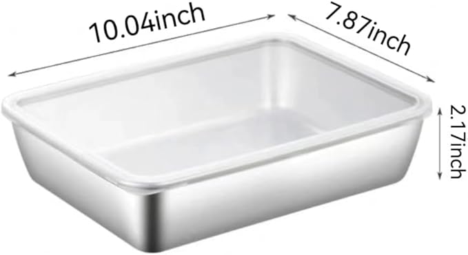 3PCS Stainless Steel Food Storage Containers，Meal Prep Containers, Kitchen tray with Lids,Oven plate，BPA Free