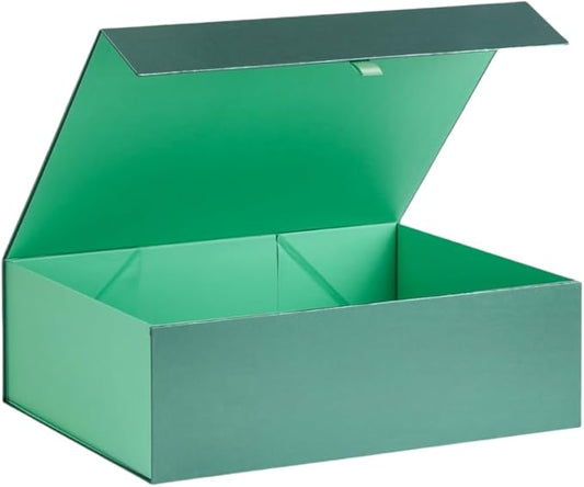 Extra Large Green Gift Box 16.5x14x5.5 Inches,Gift Boxs for Presents with Lid Magnetic Closure Collapsible,Groomsman Proposal Box,Birthday, Christmas,for Clothes and Large Gifts
